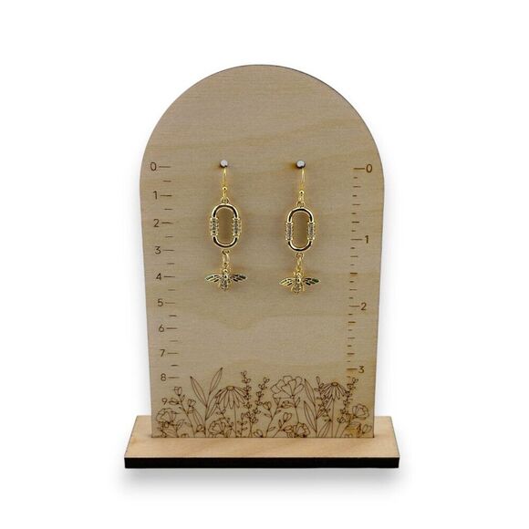 Gold Filled Paper Clip Bee Earrings Gold Filled Ear Wires NWT - Picture 7 of 8